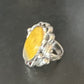 Navajo Yellow Bumble Bee Jasper Ring | Sterling Silver | Sz 9 | Authentic Native American Handmade | 14943