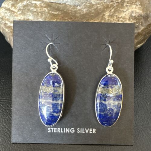 Blue Denim Lapis Dangle Earrings | Sterling Silver | 1" | 15803