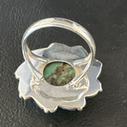 Navajo Blue Spiderweb Turquoise Ring | Sterling Silver | Sz 9.5 | Authentic Native American Handmade | 15493