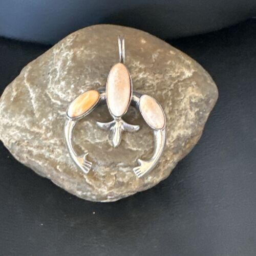 Navajo Pink Conch Necklace with Naja Pendant | Sterling Silver | Authentic Native American Handmade | 15149