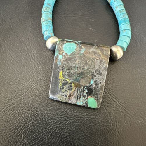 Navajo SpiderWeb Turquoise Heishi Pearls Necklace | Sterling Silver | 20" | Authentic Native American Handmade | 17091