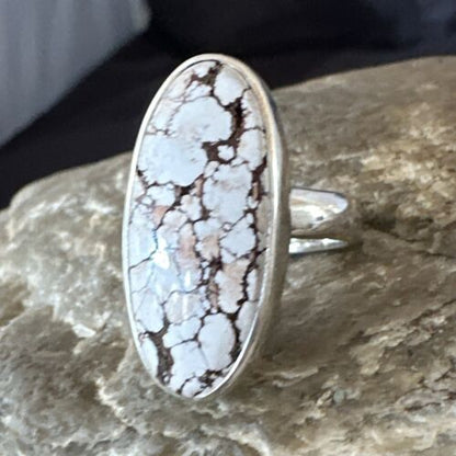 Navajo Wild Horse Turquoise Ring | Sterling Silver | Sz 7 | Authentic Native American Handmade | 17285