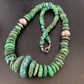 Navajo Sterling Silver Green Turquoise Bead Necklace | Graduated | Authentic Native American | 20" | 13237