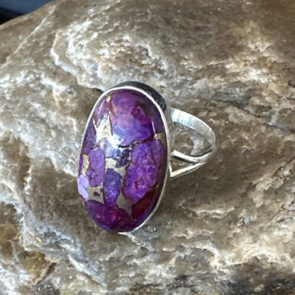 Southwestern Navajo Purple Mojave Turquoise Ring | Sterling Silver | Sz 10 | 15775