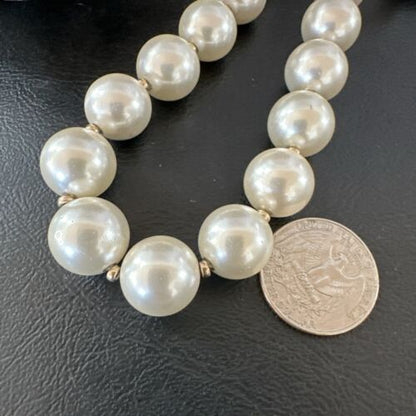 White Freshwater Pearl Necklace | Gold Filled Beads | 17" | 17367