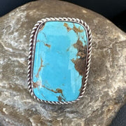 Men's Blue Turquoise #8 Navajo Ring | Sterling Silver | Sz 10.5 | 16637