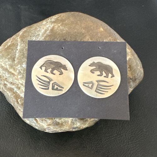 Authentic BearPaw Hopi Earrings | Sterling Silver | Native American Handmade | 16822