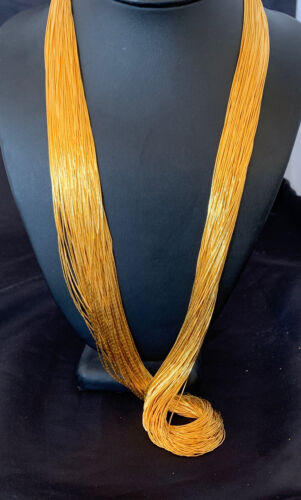 Navajo Gold Filled Heishi Tubes | 100 Strand Liquid Sterling Silver Necklace 21" | 17173