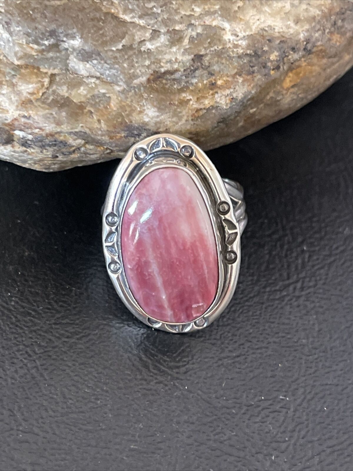 Men's Navajo Turquoise Purple Spiny Oyster Ring | Sterling Silver | Sz 10.5 | Authentic Native American | 10298