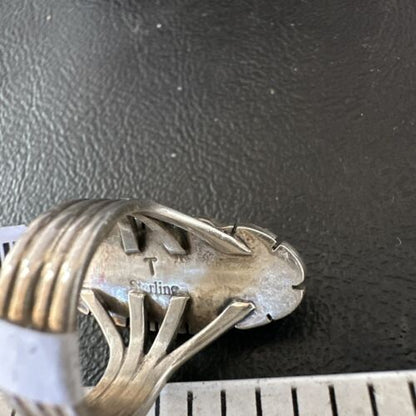 Men's Women's White Buffalo Turquoise Ring | Navajo Sterling Silver | Sz 6 | 10595