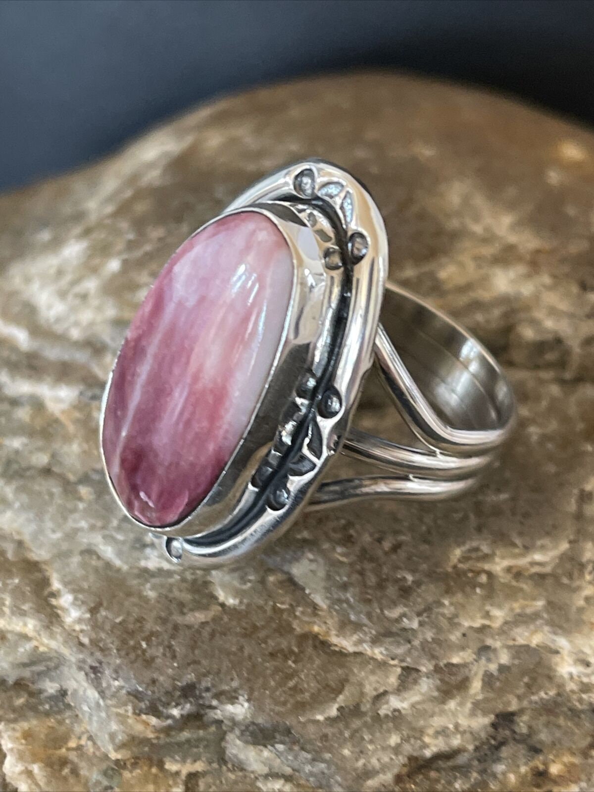 Men's Navajo Turquoise Purple Spiny Oyster Ring | Sterling Silver | Sz 10.5 | Authentic Native American | 10298