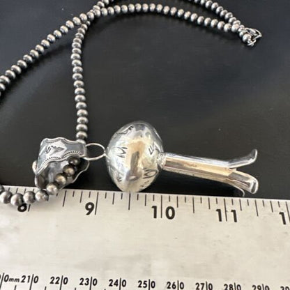 Native American Navajo Sterling Silver Necklace | 3.5" Naja Pendant | 20" | 16479