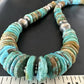 Navajo Blue Green Turquoise Necklace | Sterling Silver | Authentic Native American | 20" | 16005