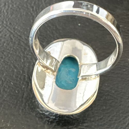 Navajo Blue Kingman Turquoise Ring | Sterling Silver | Sz 9 | Authentic Native American Handmade | 16585
