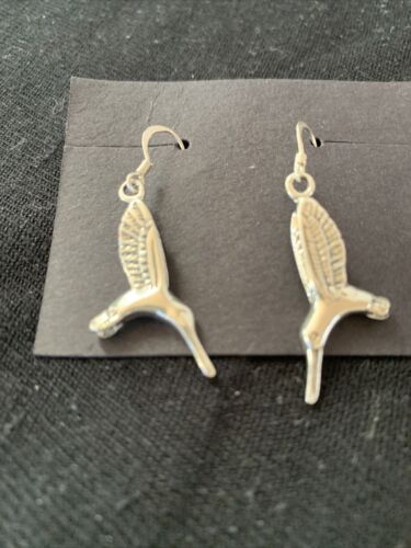Southwestern Sterling Silver Hummingbird Earrings | 1" | 01517