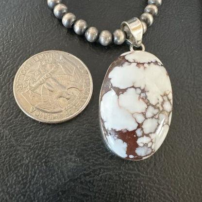 Navajo Wild Horse Necklace Pendant | Sterling Silver | Authentic Native American Handmade | 15719