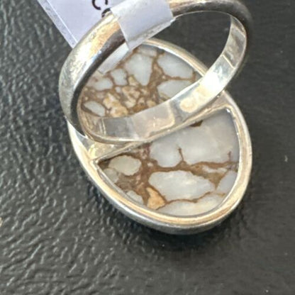 Men's and Women's Wild Horse Turquoise Ring | Navajo Sterling Silver | Sz 8.5 | 10494