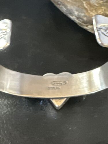 Navajo Orange Spiny Oyster Heart Cuff Bracelet | Sterling Silver | Authentic Native American Handmade | 15349