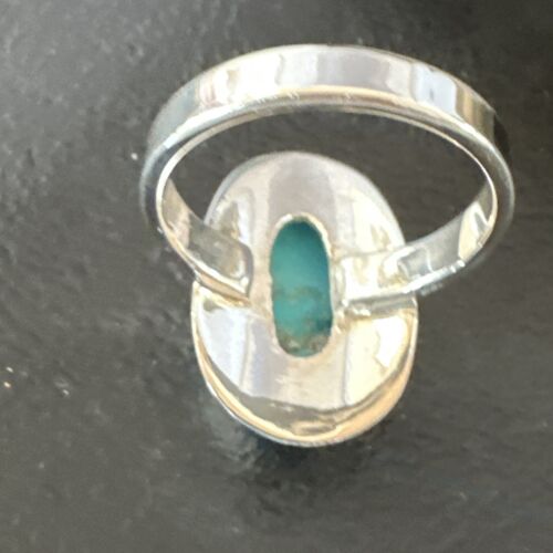 Navajo Sterling Silver Blue Kingman Turquoise Ring | Sz 8.5 | Authentic Native American Handmade | 16594