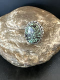 Navajo Spiderweb Blue Turquoise Ring | Sterling Silver | Sz 6 | Authentic Native American Handmade | 16892