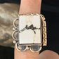 Navajo White Buffalo Turquoise Ring | Sterling Silver | Sz 8.5 | Authentic Native American Handmade | 13531