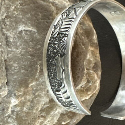 Navajo Stamped Cuff Bracelet | Sterling Silver | Authentic Native American Handmade | 16969