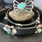 Men's Blue Kingman Turquoise Concho Belt | Sterling Silver Navajo Tufa | Authentic Native American Handmade | 16788