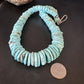 Navajo Blue Turquoise Graduated Pearls Necklace | Sterling Silver | Authentic Native American | 19" | 15497