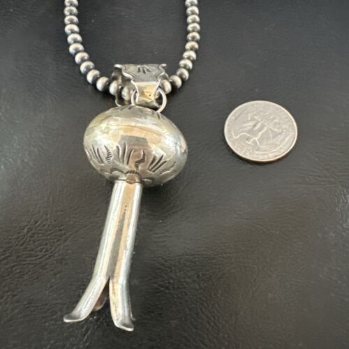 Native American Navajo Sterling Silver Necklace | 3" Naja Pendant | 20" | 16803
