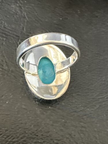 Navajo Sterling Silver Blue Kingman Turquoise Ring | Sz 9 | Authentic Native American Handmade | 17598