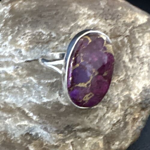 Southwestern Navajo Purple Mojave Turquoise Ring | Sterling Silver | Sz 10 | 15777