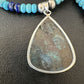 Blue Turquoise Jasper Pendant | Lapis Navajo Pearls | Sterling Silver Necklace 16927