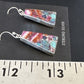 Navajo Blue Turquoise Red Spiny Oyster Inlay Dangle Earrings | Sterling Silver | Authentic Native American Handmade | 15577