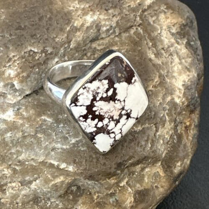 Men's and Women's Wild Horse Turquoise Ring | Navajo Sterling Silver | Sz 8 | 17262