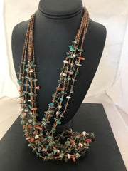 Santo Domingo Multi-Stone Bead Necklace | 32" | Authentic Native American Handmade | 3992