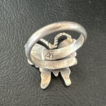 Navajo Sterling Silver Butterfly Ring | Sz 8.5 | Authentic Native American Handmade | 16973