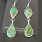 Navajo Green Royston Turquoise Dangle Earrings | Sterling Silver | Authentic Native American Handmade | 16493