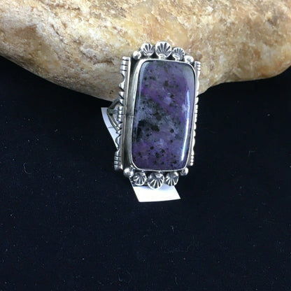 Native American Navajo Purple Charoite Ring | Sterling Silver | Sz 7.75 | 10101