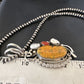 Navajo Bumblebee Jasper & White Buffalo Sterling Silver Pendant Necklace | 21" | Handmade | 15948