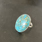 Adjustable Navajo Blue Mojave Turquoise Ring | Sterling Silver | Sz 8 | 15713