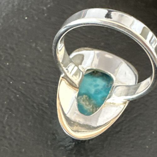 Navajo Blue Kingman Turquoise Ring | Sterling Silver | Sz 9 | Authentic Native American Handmade | 16584