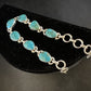 Navajo Blue Turquoise Link Bracelet | Sterling Silver | 8" | Authentic Native American Handmade | 15475