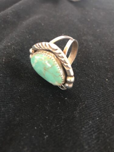 Navajo Turquoise Men's Ring | Sterling Silver | Sz 12.25 | Authentic Native American Handmade | 03474