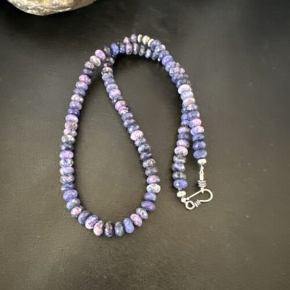 Navajo Rare Faceted Purple Sugilite Bead Necklace | Sterling Silver | 20" | Authentic Native American Handmade | 16452
