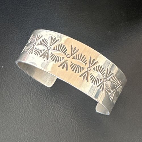 Navajo Stamped Cuff Bracelet | Sterling Silver | Authentic Native American Handmade | 16124