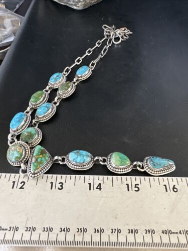 Navajo Lariat Necklace | Rare Blue Green Sonoran Gold Turquoise | 15459