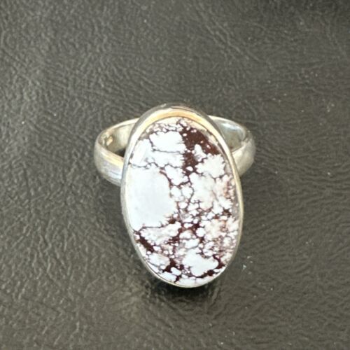 Men's and Women's Wild Horse Turquoise Ring | Navajo Sterling Silver | Sz 8 | 17360