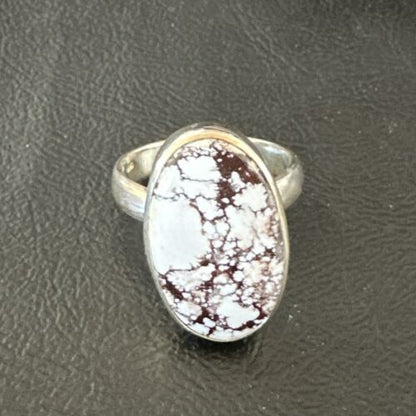 Men's and Women's Wild Horse Turquoise Ring | Navajo Sterling Silver | Sz 8 | 17360
