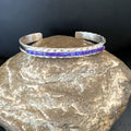 Southwestern Zuni Purple Opal Faux Inlay Cuff Bracelet | Sterling Silver | 16887