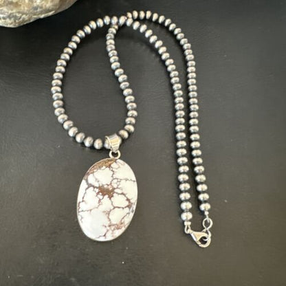 Navajo Wild Horse Necklace Pendant | Sterling Silver | Authentic Native American Handmade | 15724